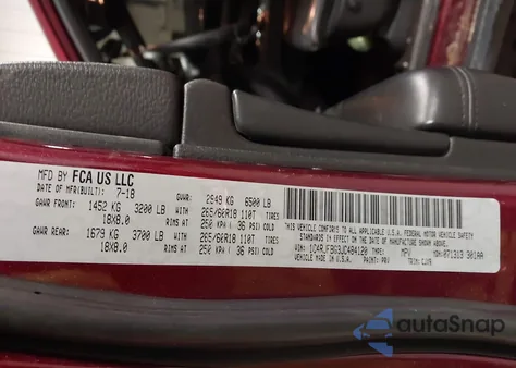 2018 Jeep Grand Cherokee Limited 4X4 z USA, uszkodzony, nr VIN 1C4RJFBG3JC484120